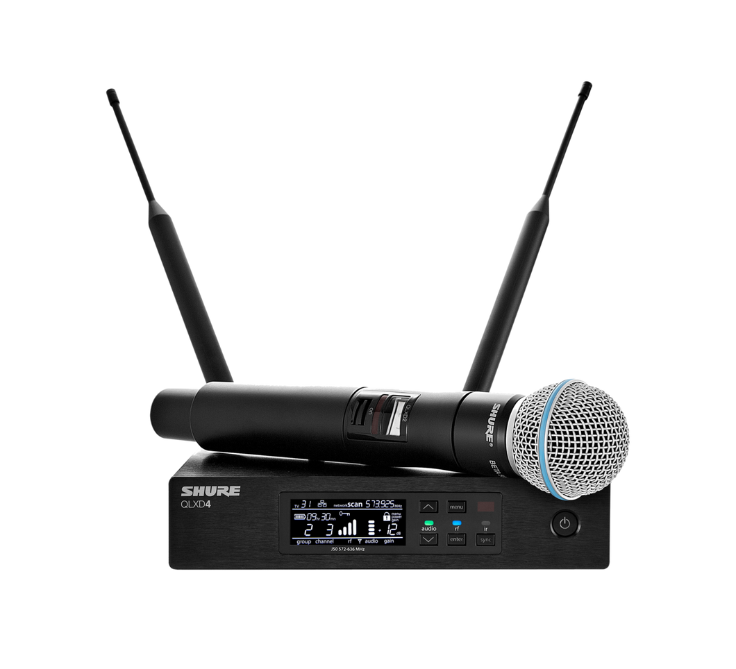 Shure QLXD24 System with Wireless Handheld Microphone Transmitter