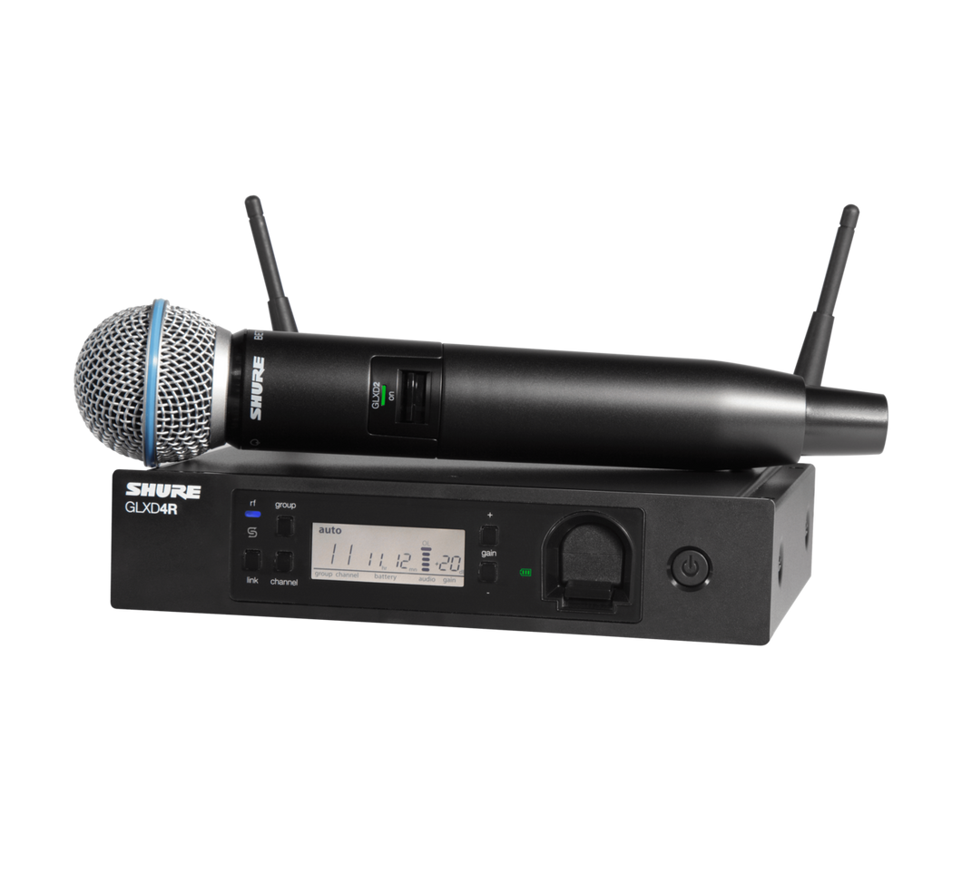 Shure GLXD24R GLX-D Advanced Digital Wireless Vocal System with Handheld Vocal Microphone